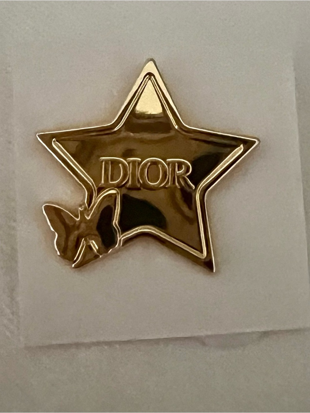 GWP- Dior Gold Star Brooch with Butterfly Accent